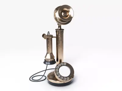 Vintage Candlestick Bell Telephone 3D model