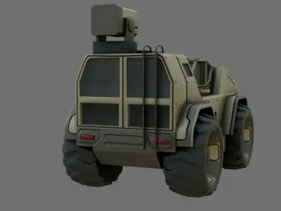 Sci-Fi Military Vehicle - Game Ready - PBR Low-poly 3D model