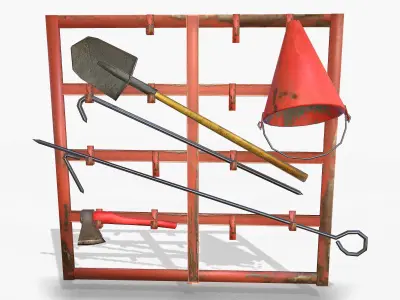 Fire Equipment Pack Low-poly 3D model