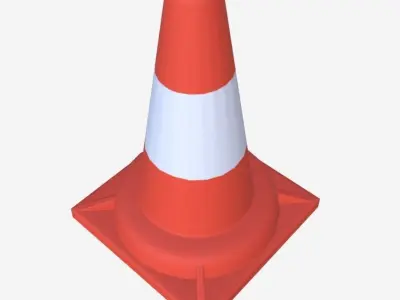 Traffic cone Low-poly 3D model