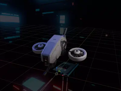 Futuristic Sci-Fi Combat Drone 3D model