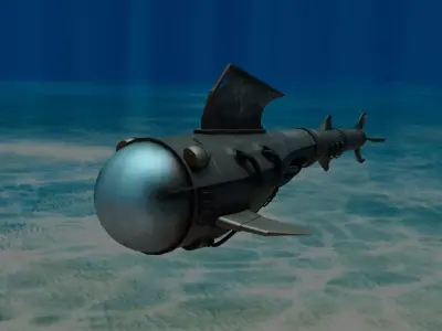 Steampunk  submarine Low-poly 3D model