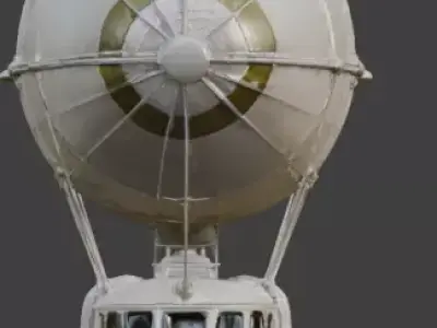 WWII Military Dirigible 3D Model Low-poly 3D model