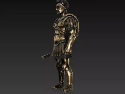 Roman Soldier Statue Historical Warrior Sculpture 3D Model 3D print model