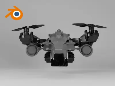 Sci-fi military kamikaze drone with a camera 3D model