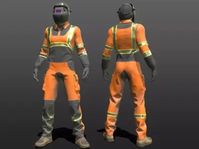 Welder Worker Suit Low-poly 3D model