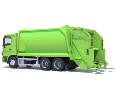 Mercedes Actros Garbage Truck Low-poly 3D model