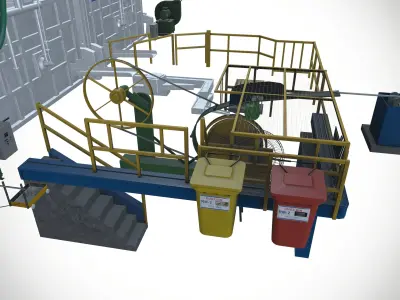 Aluminum Wire Casting Machine Aluminum Melting Furnace Low-poly 3D model