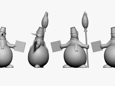 001368 cartoon snowman 3D model
