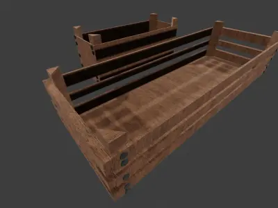 low poly medieval crates large and small Free low-poly 3D model