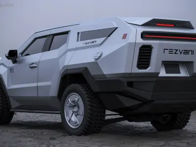 2023 Rezvani Vengeance Armored SUV Lights On 3D model