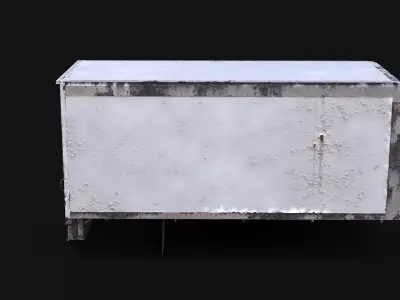 Rusted US Box Truck Body Low-poly 3D model