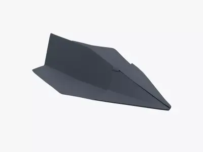 Paper Plane Black Low-poly 3D model
