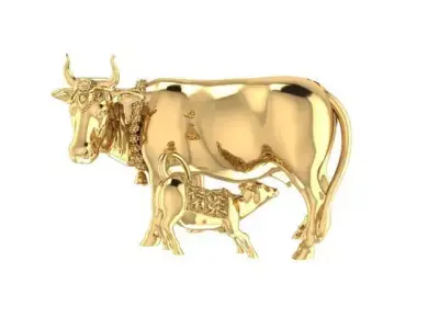 Hollow cow and calf 3D print model