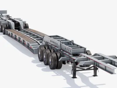 Lowboy 75 Ton Trailer Low-poly 3D model