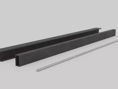 steel beam and bar 3D model