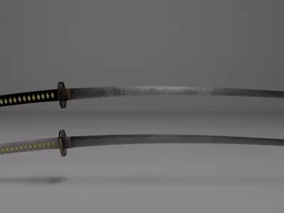 Katan sword  Low-poly 3D model Low-poly 3D model