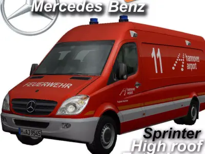 Mercedes-benz Sprinter Hannover Low-poly 3D model