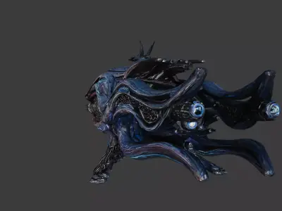 Biomechanical Alien Battleship 3D model