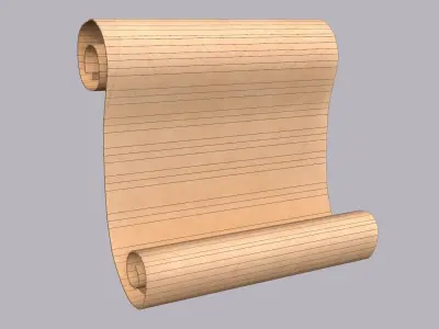 Paper Scroll Low-poly 3D model