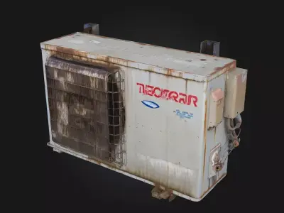 Rusty Air Conditioner Unit  Weathered and Realistic Industrial  3D model