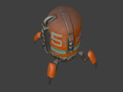 Futuristic Robotic Machine Game-Ready 3D Model with PBR Textures Low-poly 3D model