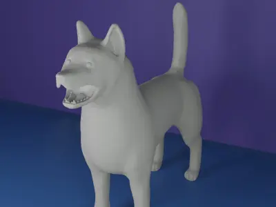 Akita model dog 3D model