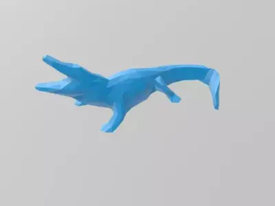 Low-Poly Alligator Geometric 3D Printable STL File 3D print model