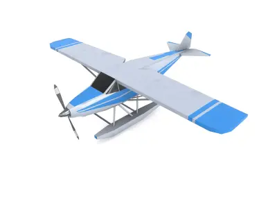 Low-poly Floatplane PBR Free low-poly 3D model