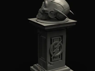Flash Skull on pedestal Free 3D print model