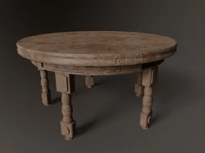 Old Western Saloon Table Low-poly 3D model