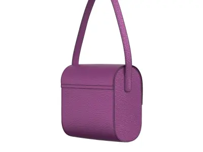 Purple Leather Shoulder Bag 3D model