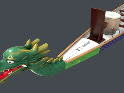 Dragon boat racing 3D model