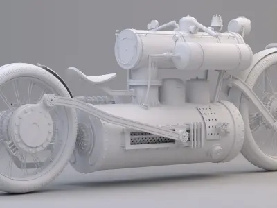 Steampunk bike 3D model purchase