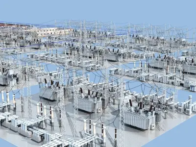 High Voltage Substation   Electrical Substation 3D model