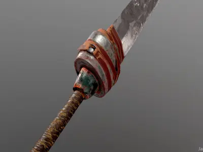 Dirty Sword Low-poly 3D model