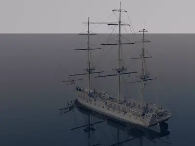 Ship USS Constitution 3D model