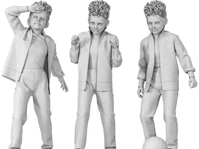 Kids Training Suit - Sportswear Outfit Low-poly 3D model