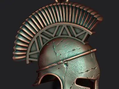 Spartan helmet pendant 3D print model