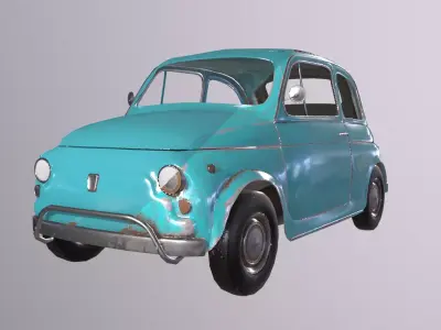 Fiat 500 Vintage Low-poly 3D model