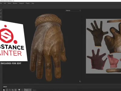 MOTORCYCLE GLOVE Low-poly 3D model