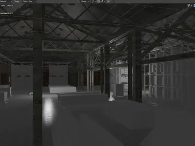Warehouse interior and exterior 3d model 3D model 3D model