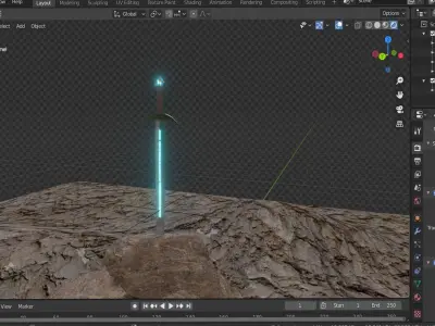 Excalibur sword 3D model