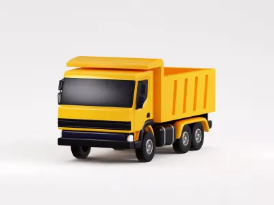 Cartoon Dump Truck Low-poly 3D model