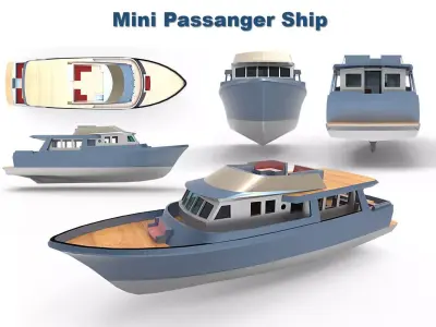 Mini passanger ship 3D model