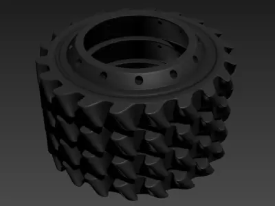 Model Gears tractor tire Free 3D model