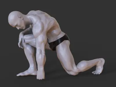 Bodybuilder Pose 3D print model 6