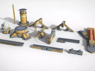 Sci-fi Architecture kitbash 58 3D model