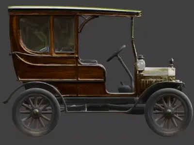20th Century Brass Era Coupe 3D Model Low-poly 3D model