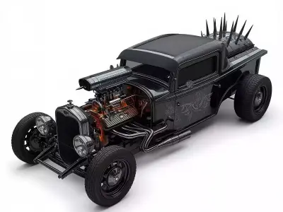 Gothic Coffin Rod Hot Rod Collection 3D Models 3D Model Pack